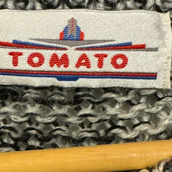 Vintage Tomato Chunky Knit Sweater Gray Black Marled Oversized* L|Xl - Picture 5 of 5